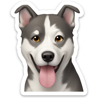 husky pit mix dog  sticker