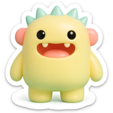 cute monster character, toy-like, colorful sticker