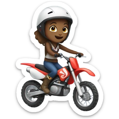Girl riding a dirt bike sticker