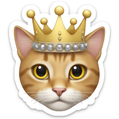 cat with crown sticker