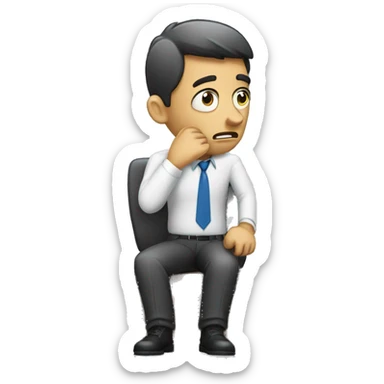 stressed business man waiting for call sticker
