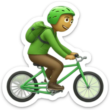 A kiwi riding a bike sticker