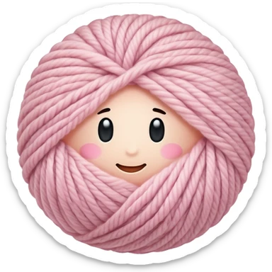Light pink ball of whool sticker