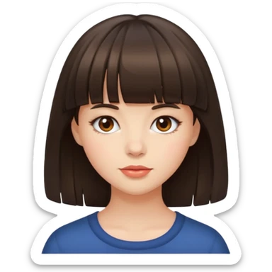 Brunette girl with bangs  sticker