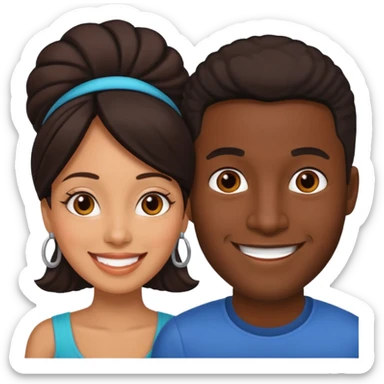 Black boyfriend Latina girlfriend sticker
