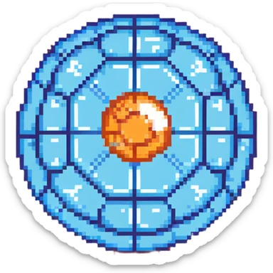 A blue crystal scrying orb with magical energy inside sticker