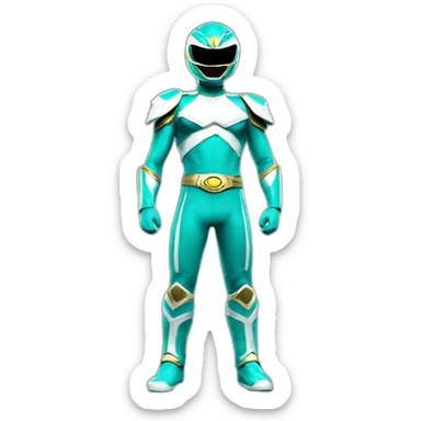 turquoise power ranger full body sticker