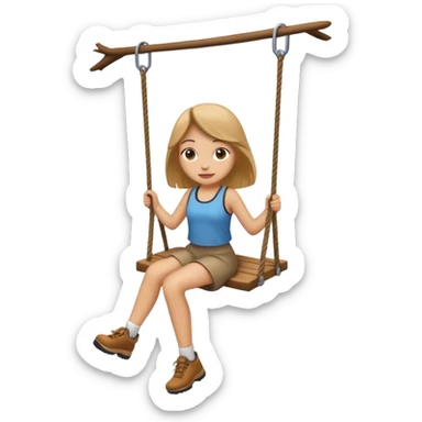 swing hike light brown girl  sticker