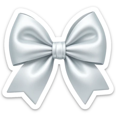 white satin bow, soft and puffy sticker