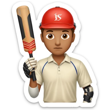 A man hitting a cricket ball with bat sticker