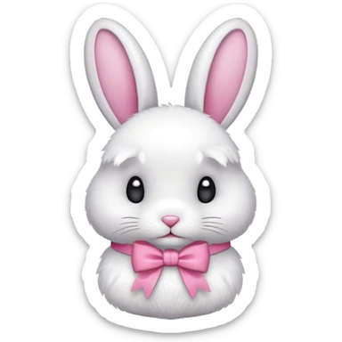 conejo con lazo rosa sticker