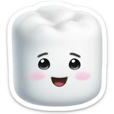 Marshmallow with cute face  sticker
