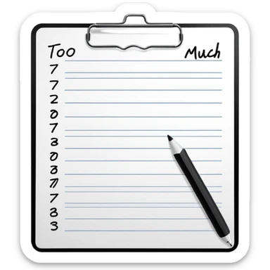 Timetable with one slot scribbled out: “too much sticker