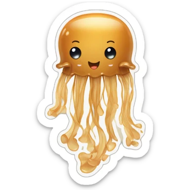 Peanut butter color see through cute jellyfish money  sticker
