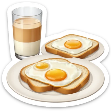 Breakfast ( bread + egg + glass of milk)
 sticker