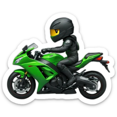 Ninja driving Kawasaki ninja sticker