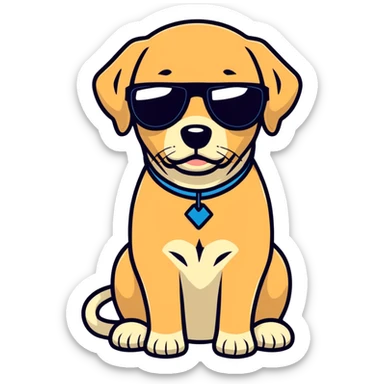 Light brown lab just his head but with sunglasses on. Not panting  sticker