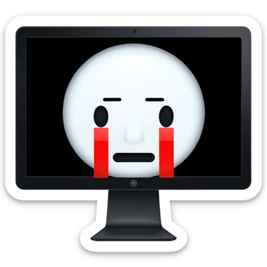 make a computer screen with a error emoji no face like a glitch remove the face that's important sticker