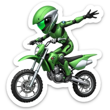 Un ovnie sur jne moto cross qui cabre sticker
