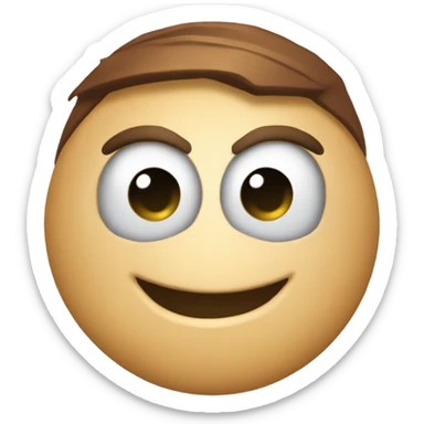 un emoji de spiderman circular con ojos tiernos y sonrisa  sticker