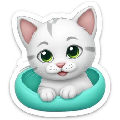 sick baby cat sticker