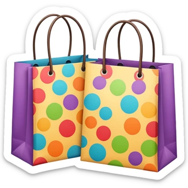 2 aesthetic shopping bag with pattern sticker