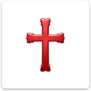 chrome hearts cross in red, bold and simple sticker