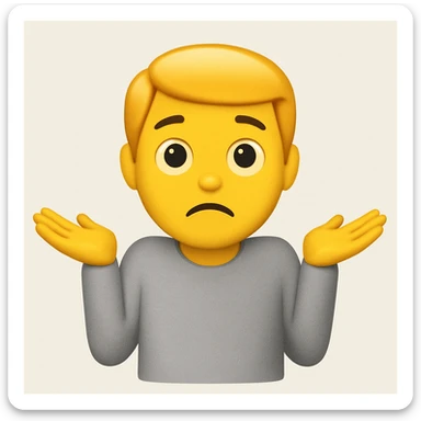 yellow boy light grey shirt shrugging emoji sticker