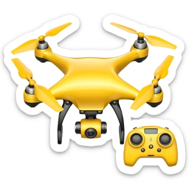 Yellow Drone – battery pack, Courier Drones. sticker