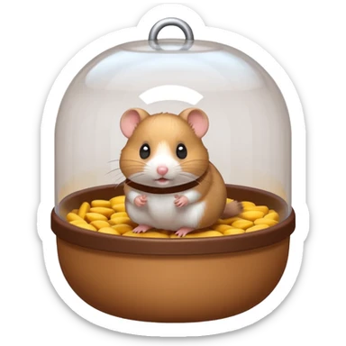 hamster cage, 3D emoji style sticker