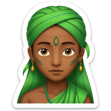Indian person with green streaks around them sticker