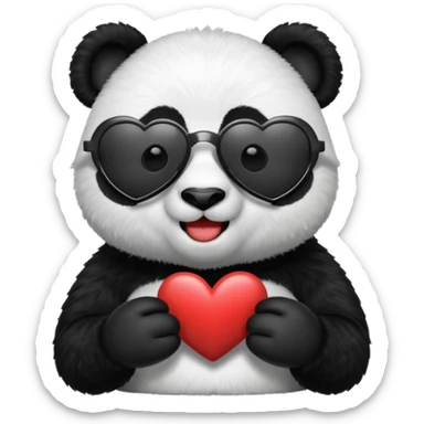 Panda with heart shades glasses sticker