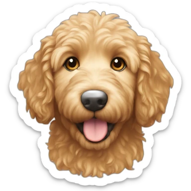 mini golden doodle runt face sticker