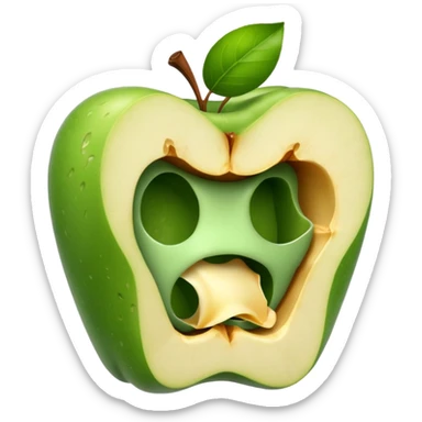 Apple core sticker