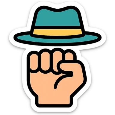 hand making a fist, gangster vibe, color outline icon style sticker