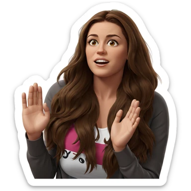 realistic brown hair parody sticker