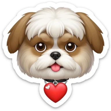 Shihtzu mit einem Herz sticker