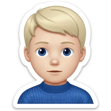 Young boy shimmering in the cold wearing sweater sticker