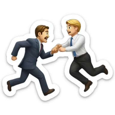 man chasing an attorney sticker