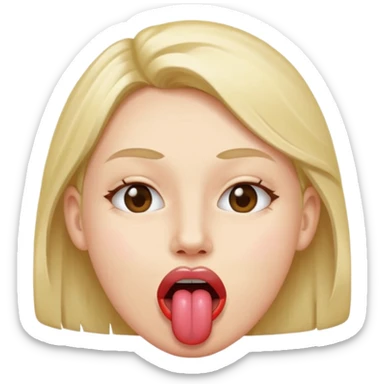 Peace sign in front of mouth with tongue sticking out  sticker