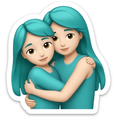 Teal hugs with Belles wording sticker