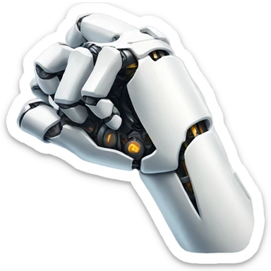 White mechanical cyborg arm and bicep sticker