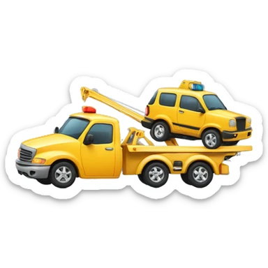 Tow truck carrying a smaller car  sticker