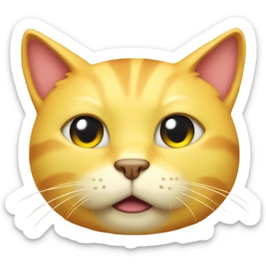 Yellow cat feeling hot sticker