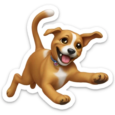 Dog doing a cartwheel  sticker