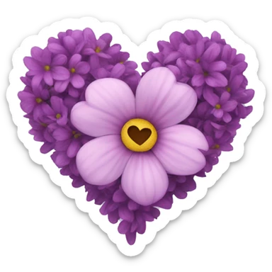 flower heart Lila sticker