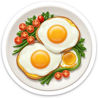 eggs with veggies and coffee  sticker