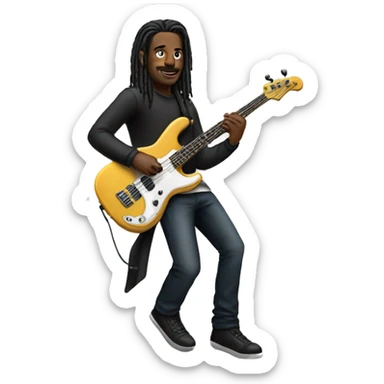 A bassist playing a gig in front of thousands people sticker