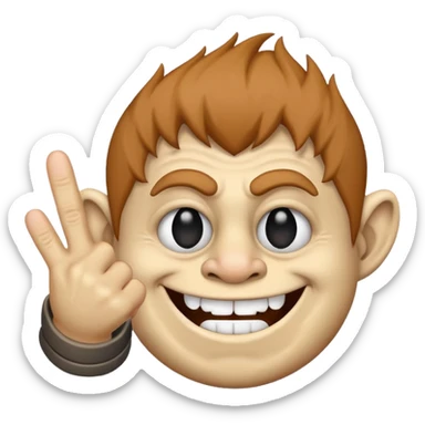 Troll face showing middle finger sticker