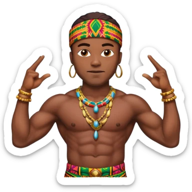 A man with this two hands up like FELA sticker
